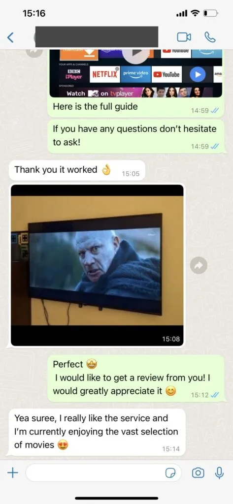WhatsApp customer feedback 1